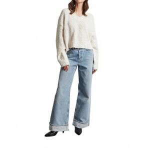 NEW LINE KNITWEAR ashtin long sleeve blizzard sweater in white